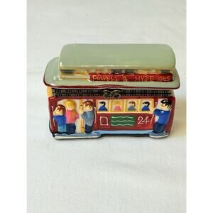 Powell & Hyde San Francisco Cable Car Ceramic Trinket Box with Trinket 2”x3”
